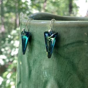 Blue Green Swarovski Earrings